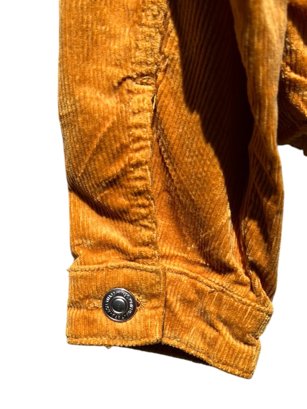 🌻Zara Sell Out Corduroy Jacket Mustard Cropped Oversized Raw Frayed Hem Size S - Picture 6 of 8